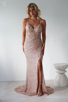 Candyce Sequin Mermaid Gown | Gold - Oh Hello Clothing