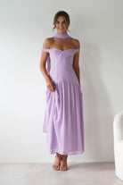 Cassandra Chiffon Skater Maxi Dress | Lilac | Oh Hello Clothing | XS(6)