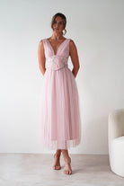 Maniju Dresses Cecilia Tulle Maxi Dress | Blush Pink