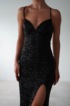 Clarisse Bodycon Sequin Gown | Black - Oh Hello Clothing