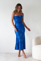 Dahlia Floral Jacquard Maxi Dress | Royal Blue | Oh Hello Clothing | XS (6)