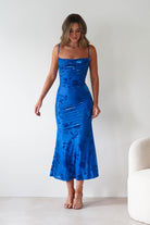 Dahlia Floral Jacquard Maxi Dress | Royal Blue | Oh Hello Clothing | XS (6)