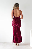 Dahlia Floral Jacquard Maxi Dress | Wine | Oh Hello Clothing | XS (6)