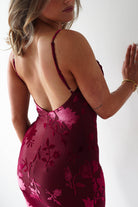 Factory Wedding Guest Dresses Dahlia Floral Jacquard Maxi Dress | Wine