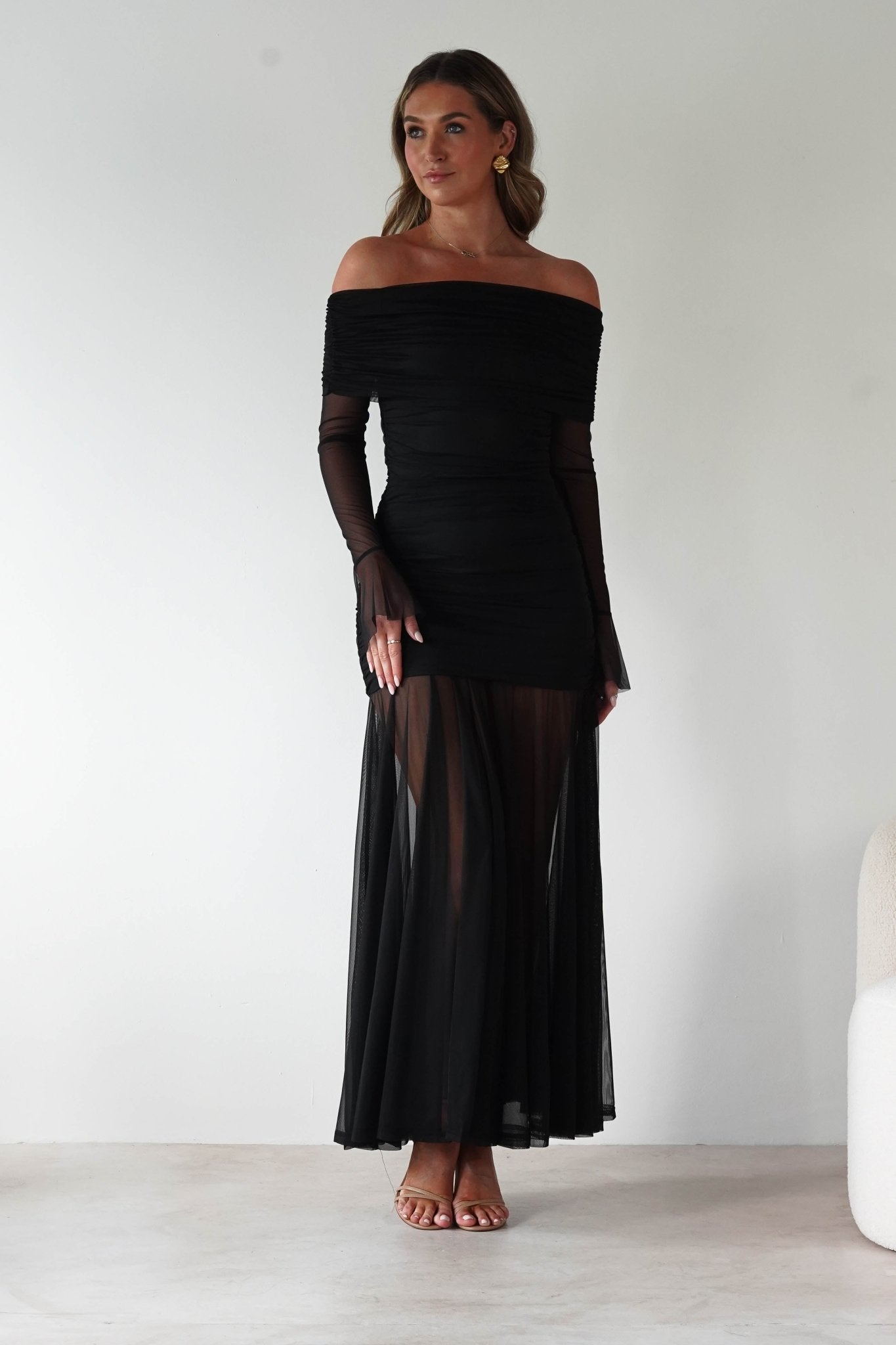 Dalton Mesh Maxi Dress | Black | Oh Hello Clothing | S (8)