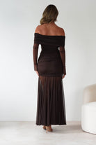 Dalton Mesh Maxi Dress | Brown | Oh Hello Clothing | S (8)
