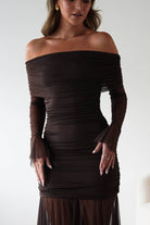 Dalton Mesh Maxi Dress | Brown | Oh Hello Clothing | S (8)