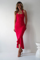 Damaris Textured Midi  | Red - Oh Hello Clothing