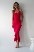 Race Day Dresses | Damaris Textured Midi  | Red Dress