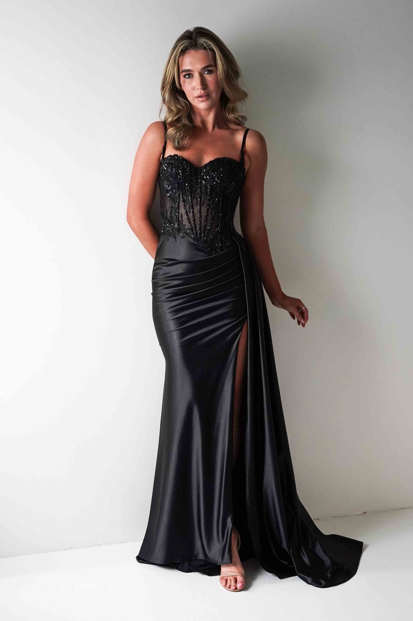 Diva Embellished Corset Gown | Black | Oh Hello Clothing | XS (6)