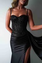 Diva Embellished Corset Gown | Black | Oh Hello Clothing | XS (6)