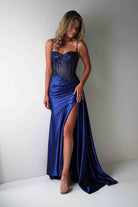 Diva Embellished Corset Gown | Royal Blue | Oh Hello Clothing | XS (6)