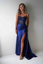 Diva Embellished Corset Gown | Royal Blue | Oh Hello Clothing | XS (6)