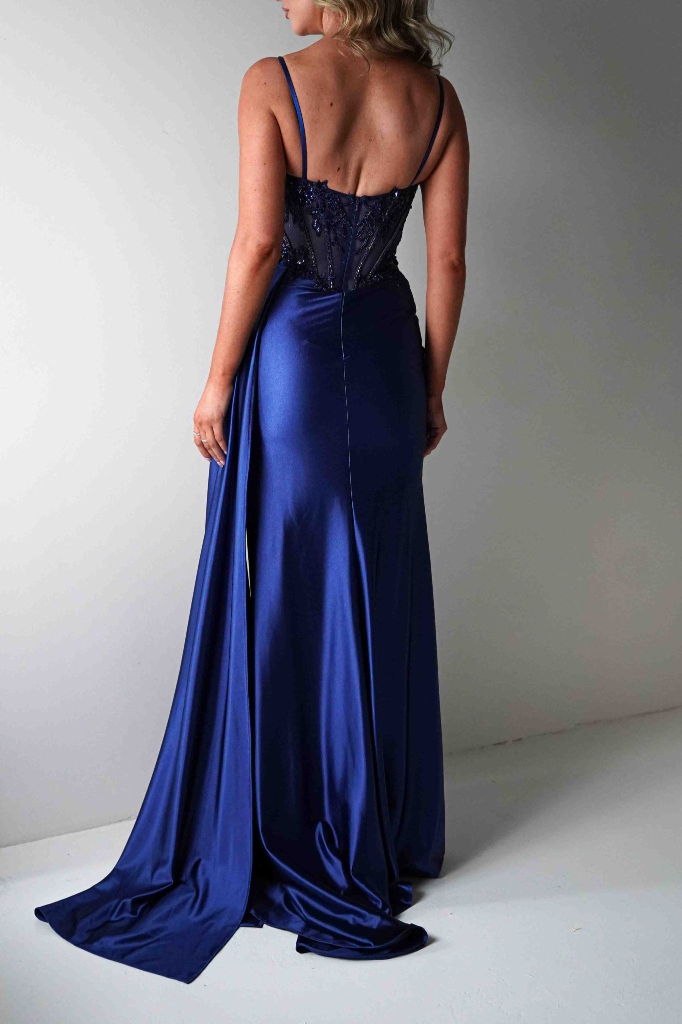 Diva Embellished Corset Gown | Royal Blue | Oh Hello Clothing | XS (6)
