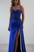 Diva Embellished Corset Gown | Royal Blue - Oh Hello Clothing