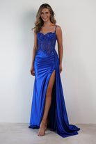 Diva Embellished Corset Gown | Royal Blue - Oh Hello Clothing