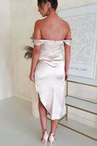 Aby Soft Satin Midi  | Champagne - Oh Hello Clothing
