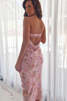 Bloom Strapless Midi  | Pink Floral - Oh Hello Clothing