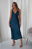 Aimie Soft Satin Maxi  | Teal - Oh Hello Clothing