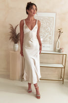 Bethanie Soft Satin Maxi  | Champagne - Oh Hello Clothing