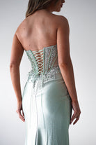 Caspian Embellished Bodycon Gown | Light Green - Oh Hello Clothing