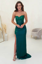 Madonna Strapless Corset Gown | Emerald Green - Oh Hello Clothing