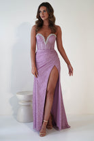Stephanie Strapless Glitter Gown | Pink - Oh Hello Clothing