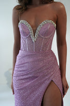 Stephanie Strapless Glitter Gown | Pink - Oh Hello Clothing