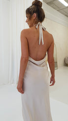 Evelyn Halterneck Midi  | Champagne - Oh Hello Clothing