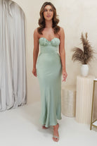 Billie Soft Satin Maxi  | Sage - Oh Hello Clothing