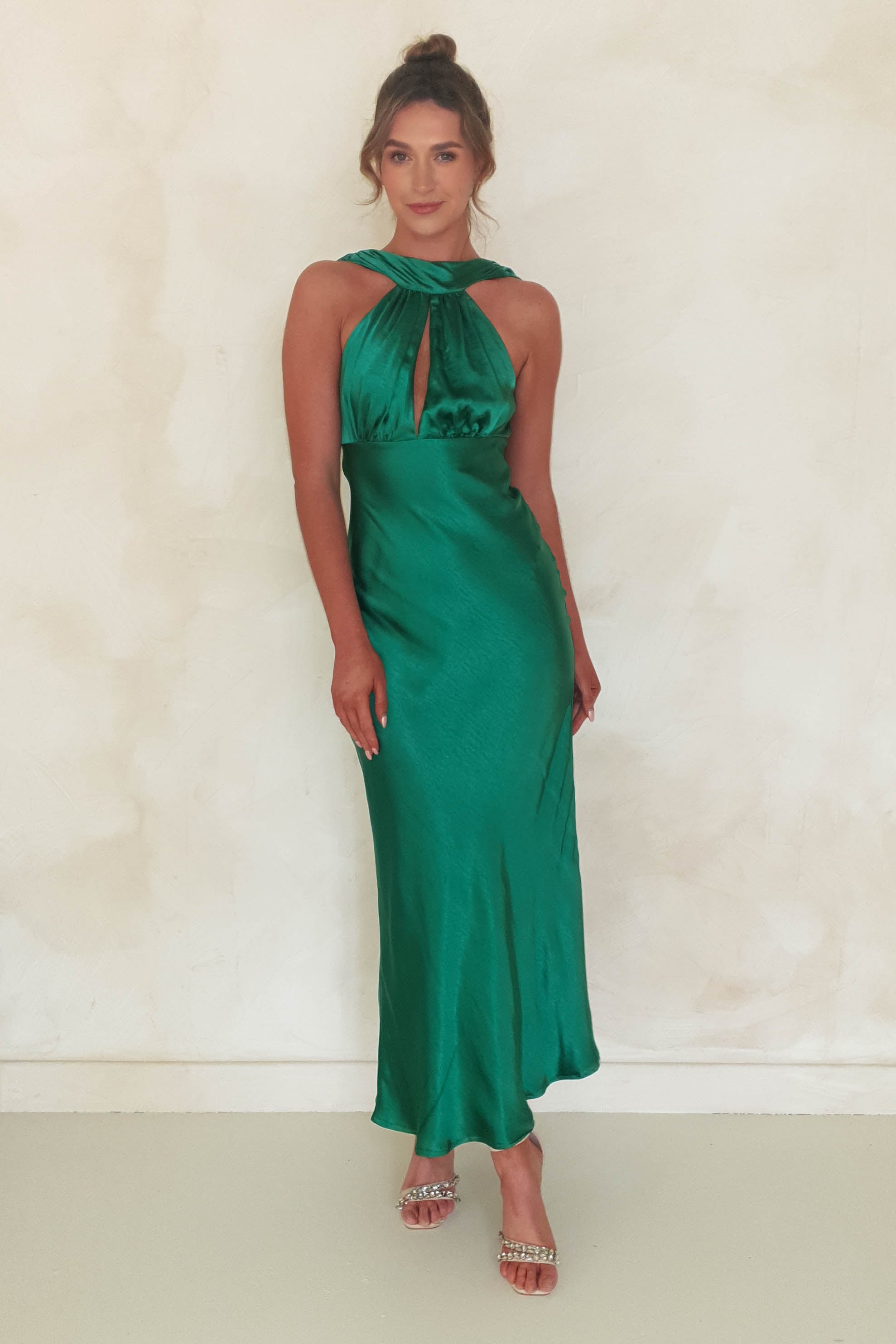 Lauryn Halter Neck Maxi Dress | Emerald Green - Oh Hello Clothing