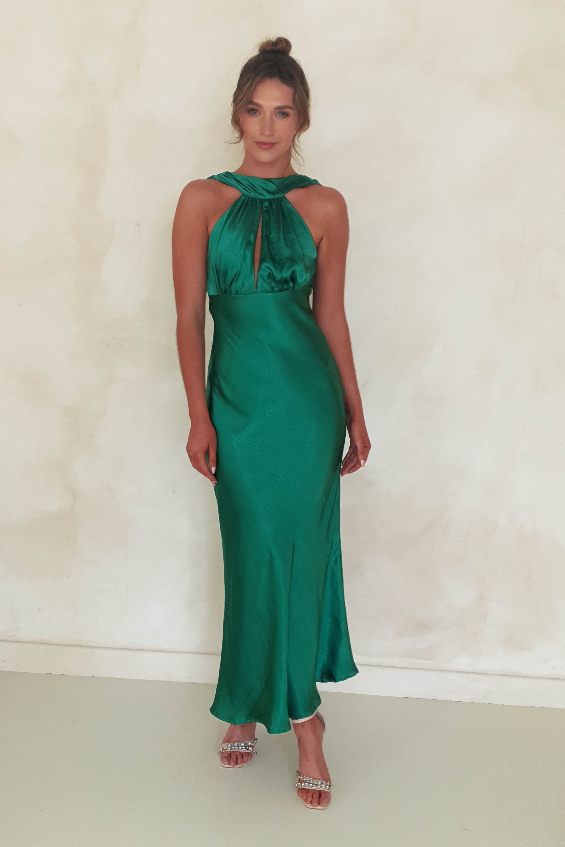 Lauryn Halter Neck Maxi Dress | Emerald Green - Oh Hello Clothing