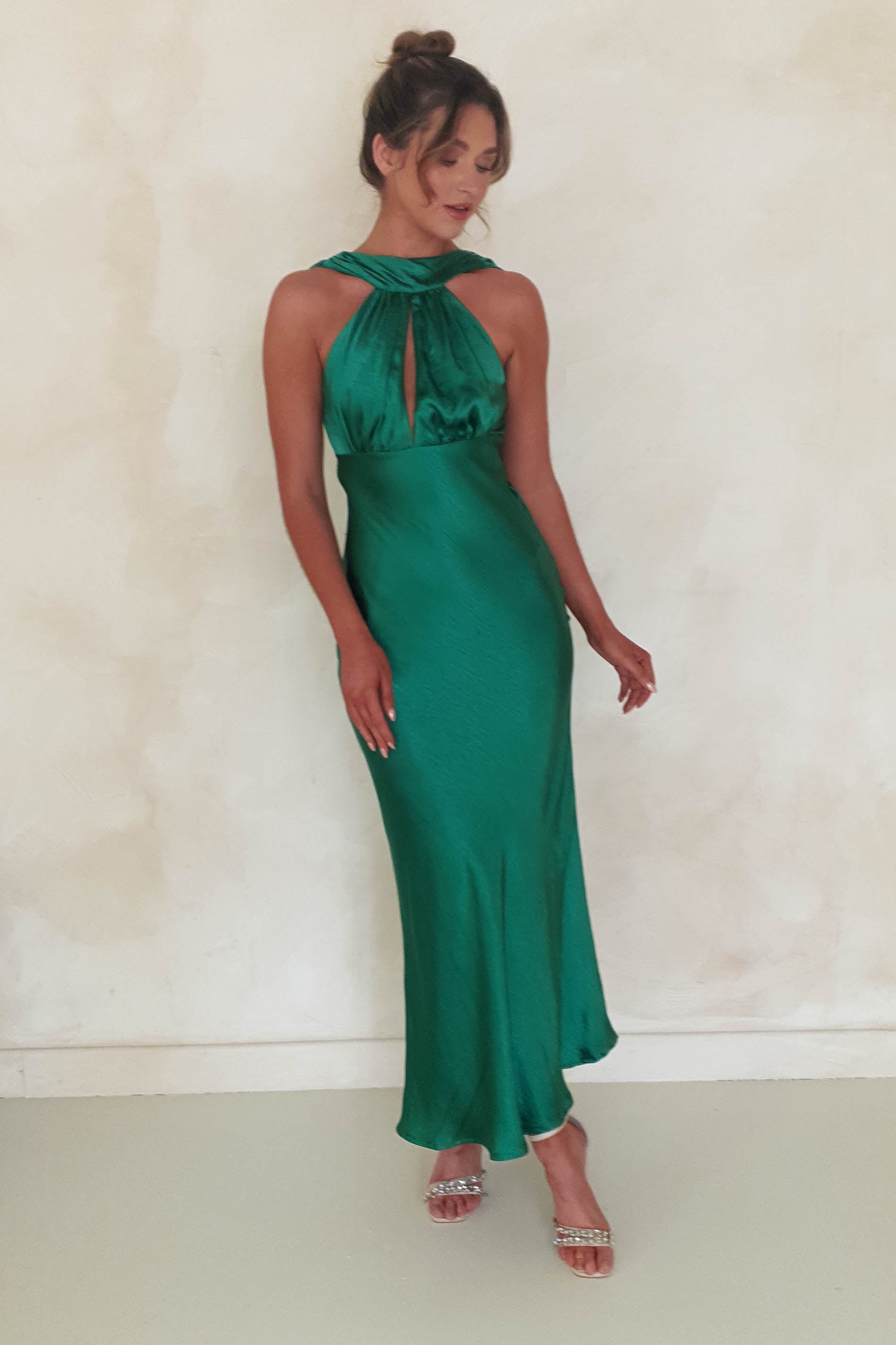 Lauryn Halter Neck Maxi Dress | Emerald Green - Oh Hello Clothing