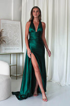 Daniella Halterneck Gown | Emerald Green - Oh Hello Clothing