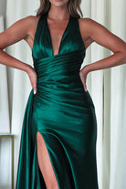 Daniella Halterneck Gown | Emerald Green - Oh Hello Clothing