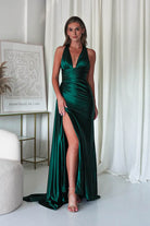 Daniella Halterneck Gown | Emerald Green - Oh Hello Clothing