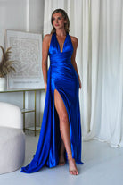 Daniella Halterneck Gown | Royal Blue - Oh Hello Clothing