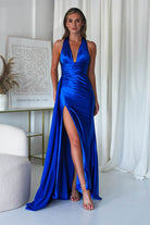 Daniella Halterneck Gown | Royal Blue - Oh Hello Clothing
