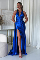 Daniella Halterneck Gown | Royal Blue - Oh Hello Clothing