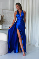 Daniella Halterneck Gown | Royal Blue - Oh Hello Clothing
