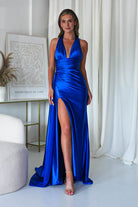 Daniella Halterneck Gown | Royal Blue - Oh Hello Clothing