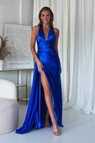 Daniella Halterneck Gown | Royal Blue - Oh Hello Clothing