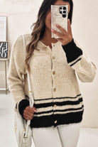 Chantella Gold Button Cardigan | Beige - Oh Hello Clothing