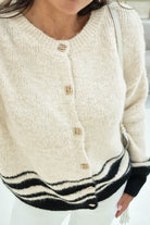 Chantella Gold Button Cardigan | Beige - Oh Hello Clothing