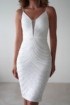 Palmira Sequin Midi  | White Iridescent - Oh Hello Clothing