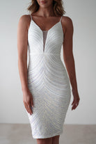 Palmira Sequin Midi  | White Iridescent - Oh Hello Clothing