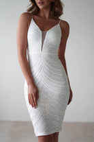 Palmira Sequin Midi  | White Iridescent - Oh Hello Clothing