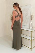 Milana Bodycon Maxi Gown | Olive - Oh Hello Clothing