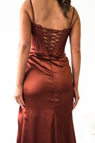Maja Satin Corset Gown | Rust - Oh Hello Clothing