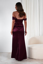 Monica Off The Shoulder Gown | Wine - Oh Hello Clothing